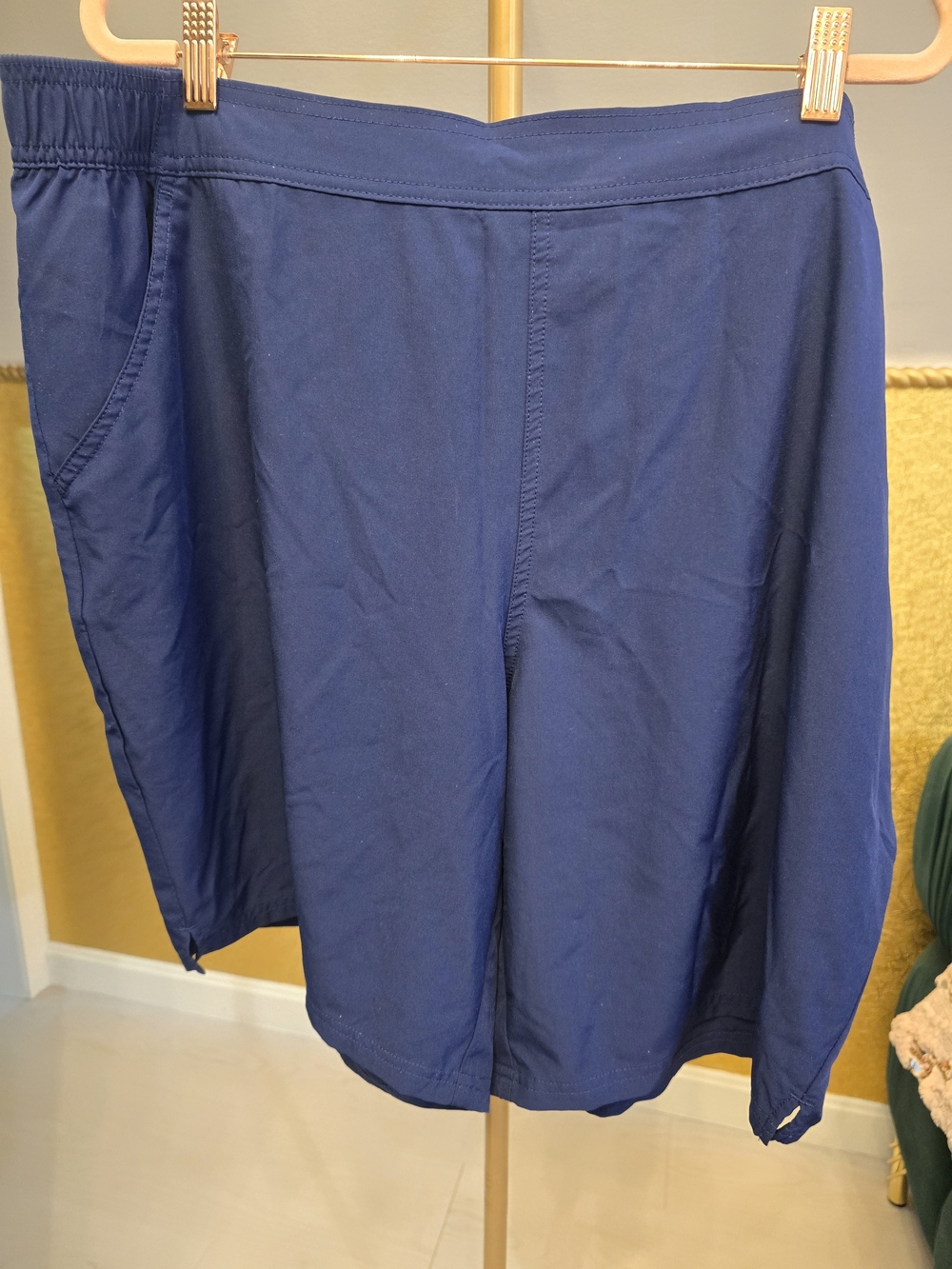 Denim&Co Navy Athletic Shorts with Side Pockets